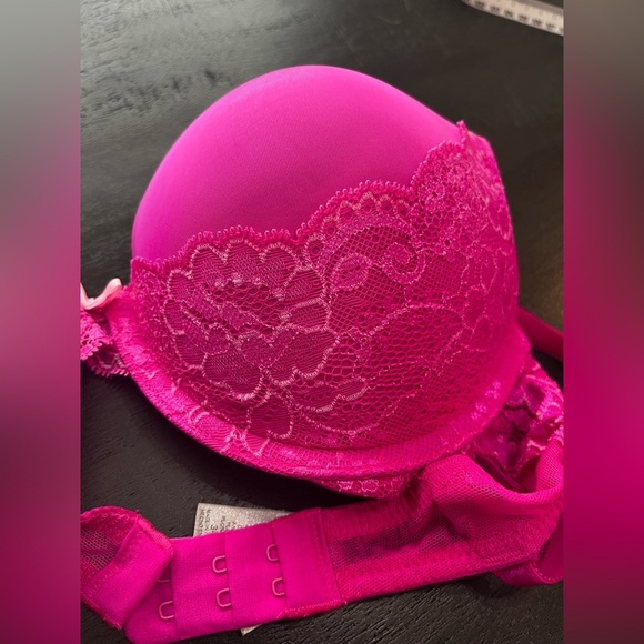 Victoria’s Secret Dream Angels Push-Up Bra 34C Barbie Pink Lace Bow - Picture 8 of 8